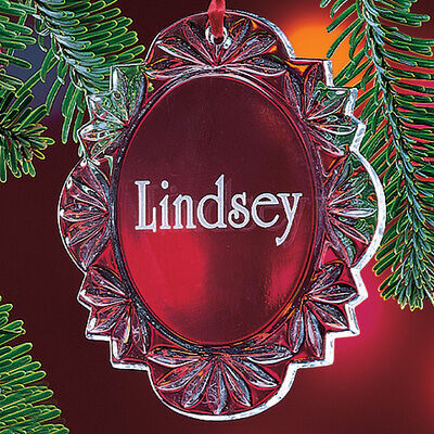 Deep Etched Personalized Crystal Portrait Ornament
